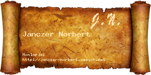Janczer Norbert névjegykártya