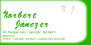 norbert janczer business card